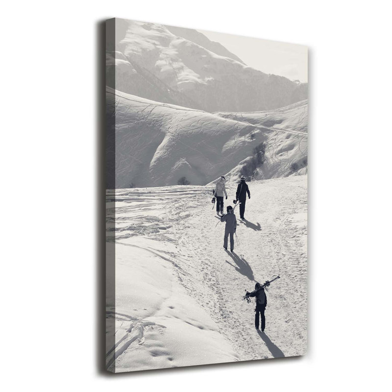 Skiers - Wrapped Canvas Print