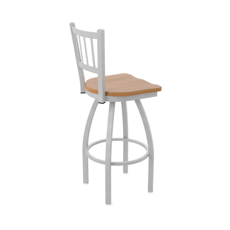 Comptoir, bar et tabouret très grand Contessa, Érable moyen, Nickel anodisé, Tabouret de bar (siège d'une hauteur de 30 po)
