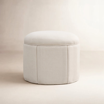 Bernardine Oreilly Round Skirted Ottoman - Performance Boucle