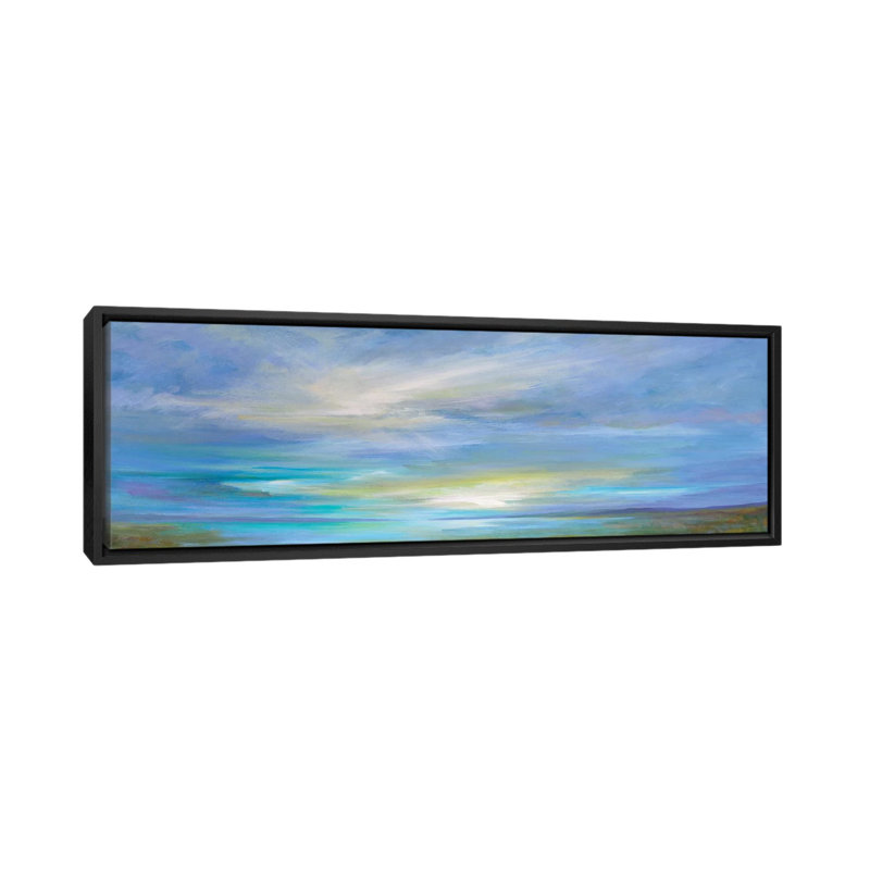 «Crystal Springs» par Sheila Finch - Estampe numérique sur toile tendue avec châssis panoramique, Toile avec cadre noir