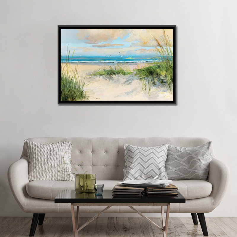 «Catching the Wind» par Sally Swatland - reproduction d'art, H 32 po x l 48 po x 1,5 po, Black Framed, Pas de tapis