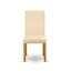 L'ensemble de salle à manger 5 pièces pour 4 personnes comprend une table de cuisine ronde avec piédestal et 4 chaises de salle à manger Parson en lin beige clair, chêne-123719596-123719600-124875847