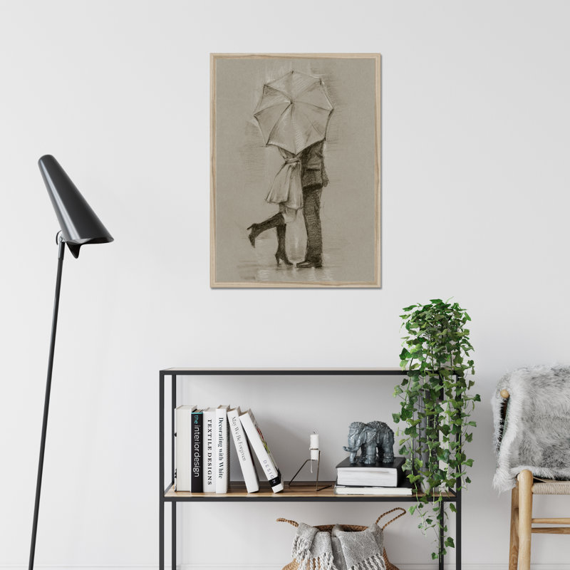 Rainy Day Rendezvous III by Ethan Harper - Print, 80cm H x 55cm W, Natural Picture Framed Paper