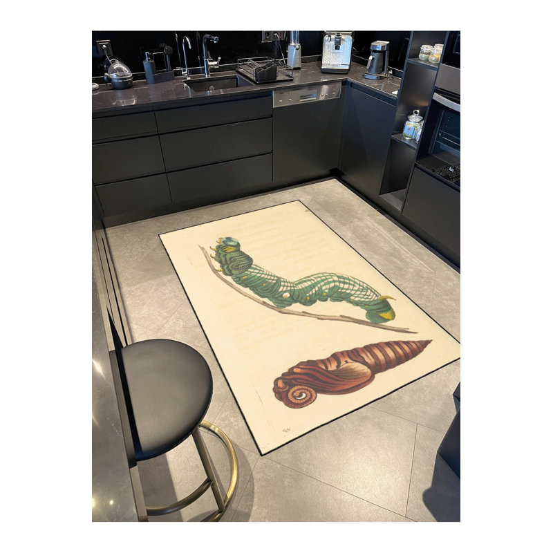 Tapis lavable à motif animalier chenille, Sous-tapis carré 3 pi 3 po inclus