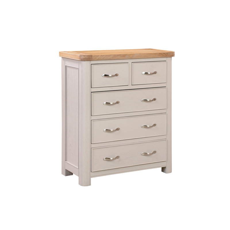 Comfrey 85cm W 5 - Drawer Chest of Drawers, Grey