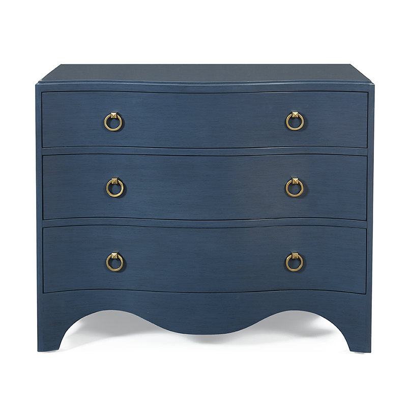 Claire Solid Wood Accent Chest, Navy