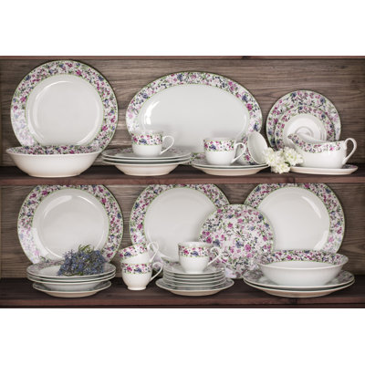 Waterside 35pc Bloomsbury Porcelain Dinner Set