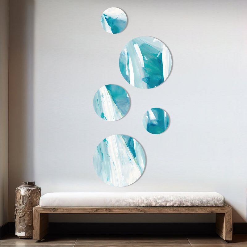 Décoration murale en métal décoiffée Iceberg I - Encre liquide abstraite
