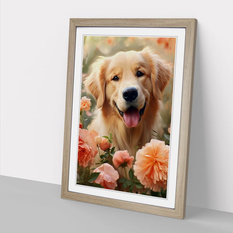 Golden Retriever Digital Art - Framed Print