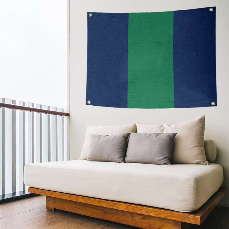 Tapisserie de polyester Vancouver, H 50 po x l 59 po x P 1 po, Bleu / vert / bleu