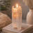 Decorative Candle Holder, Coastal White Selenite Stone, 8 Inch