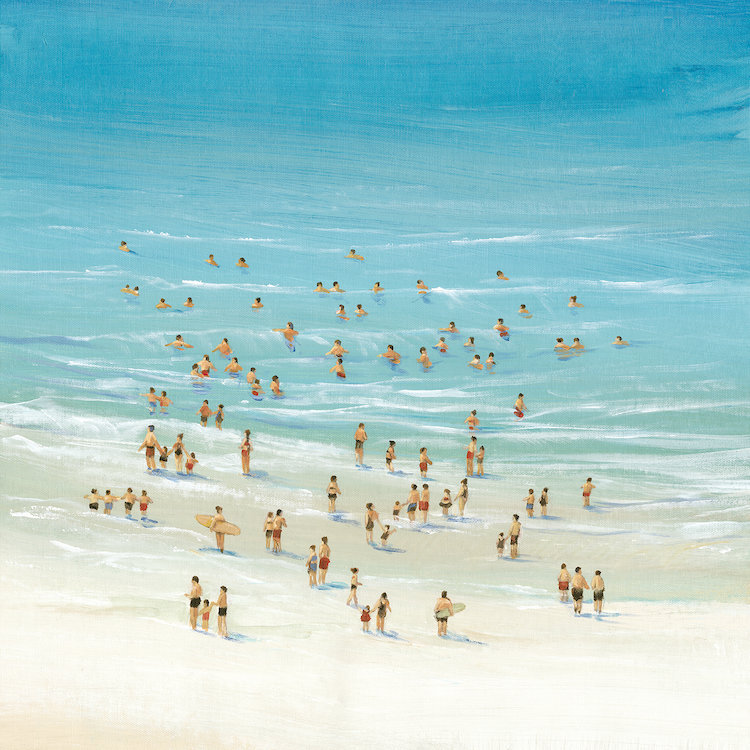 « ocean nage ii », impression sur toile, H 12 po x l 12 po x P 0,75 po, Pas de tapis, Toile tendue