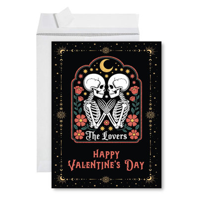 Koyal Wholesale Goth Giant Valentine Jumbo Card The Lovers Tarot 8.5X11