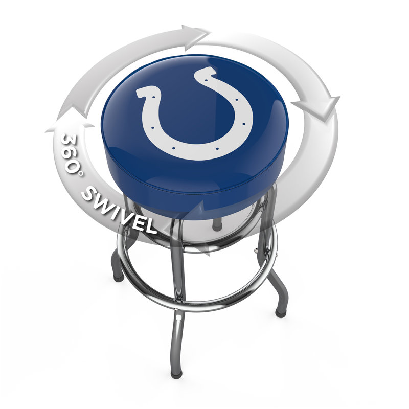 Commercial Grade Chrome Swivel Bar Stool with Vibrant Team Colors  , Indianapolis Colts