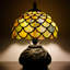 Small Tiffany Lamp Mini Stained Glass Table Lamp Yellow Fish Scale Style Tiffany Style Mushroom Desk Light Memory Sympathy Lamp 8X11 Inch