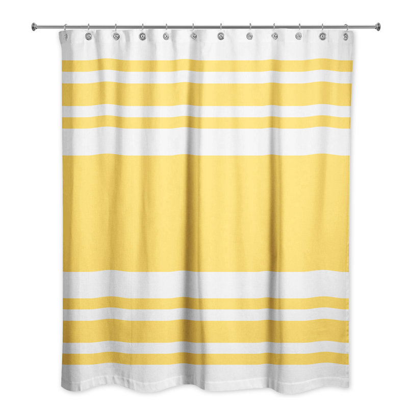 Rideau de douche Hylan, Jaune rayé 2