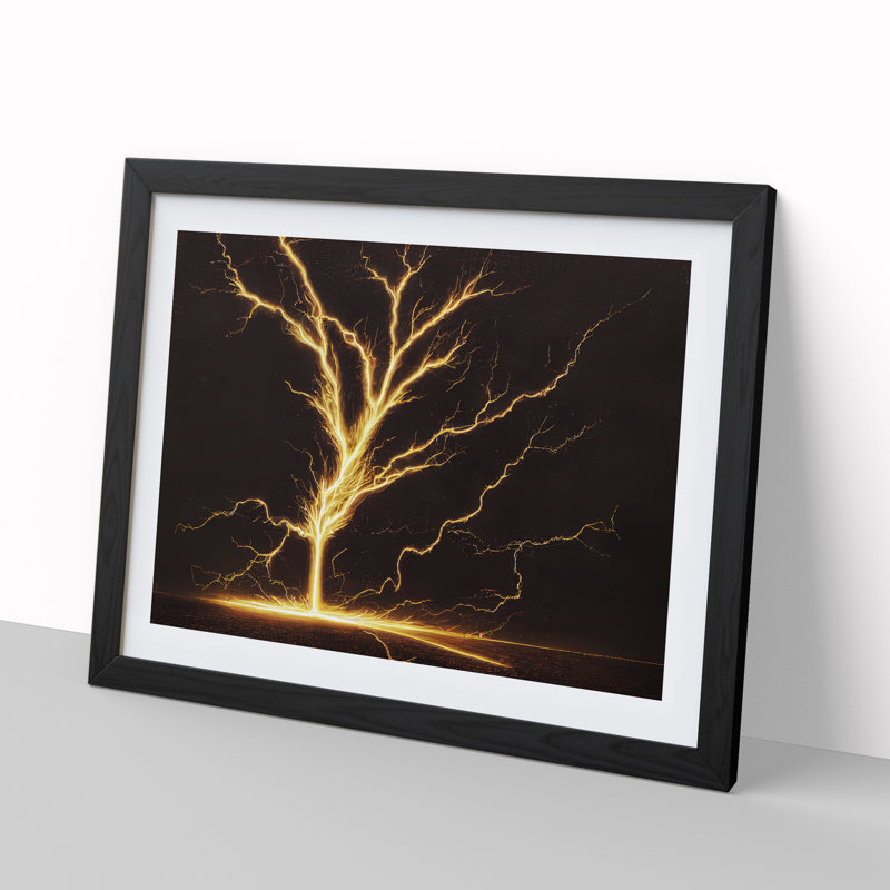 XH1022-3013X Electricity Vol.3 - Single Picture Frame Print, Black, 25cm H x 34cm W x 2cm D