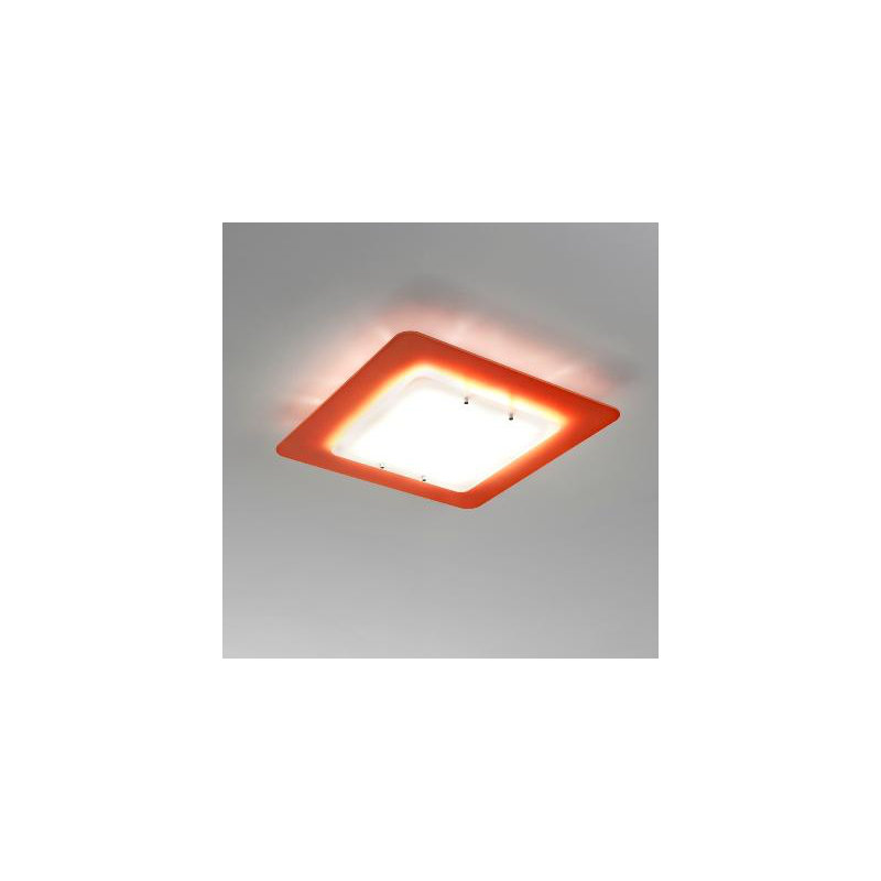 Pop-Up Glass Flush Mount, Orange / White