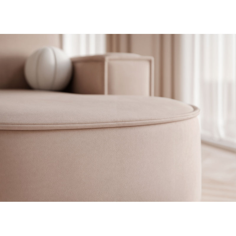 6 Seater Corner Sectional, Right Hand Facing, Blush Pink