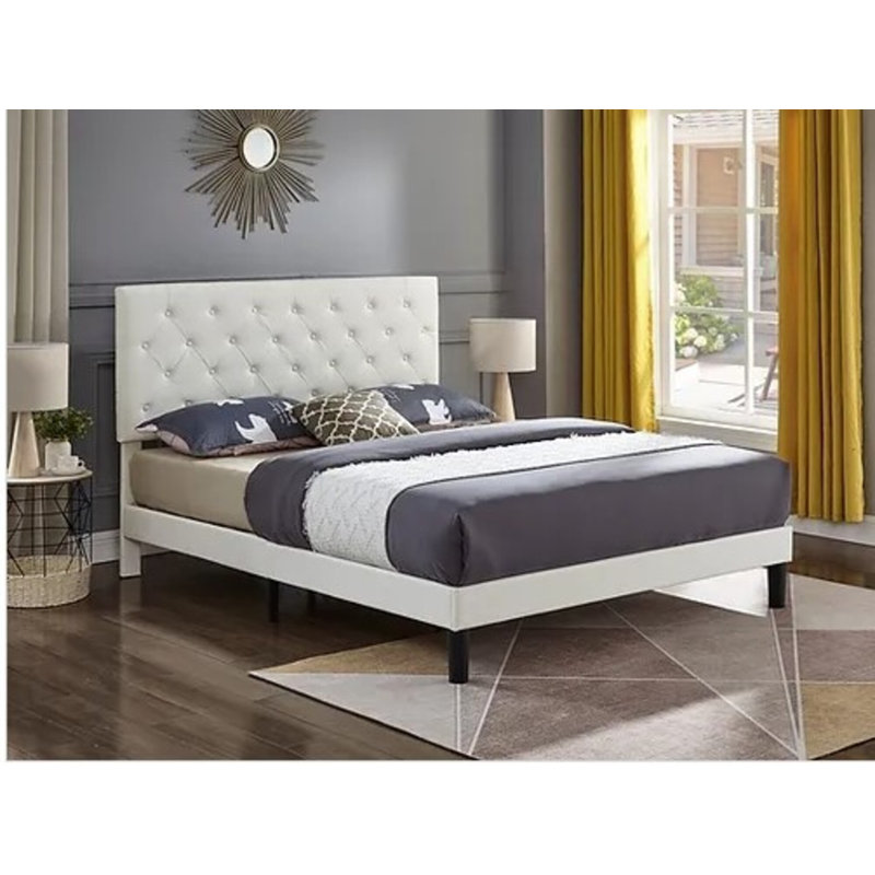 Lit tapissier Jack, Double, Blanc