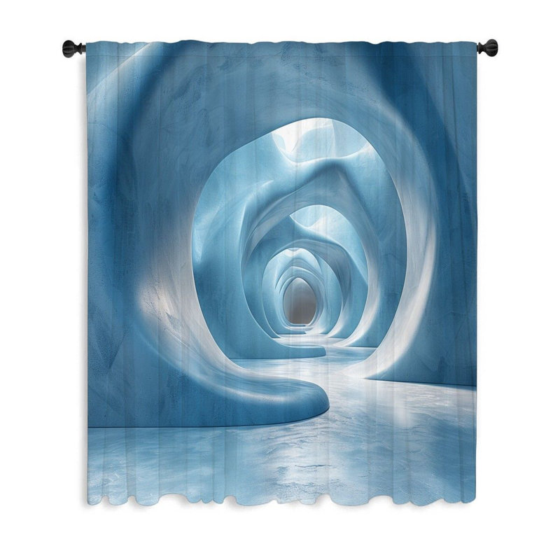 Rideau transparent en polyester Maccaron, L 50 po x L 96 po