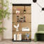 Vitrine à deux portes avec 4 tablettes vitrées et porte pour bibliothèque de salon, 64,7 po x 31,7 po x 14,3 po-2143470580
