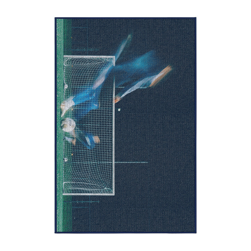 Tapis bleu soccer Soccer in Motion, Rectangle 2 pi x 5 pi