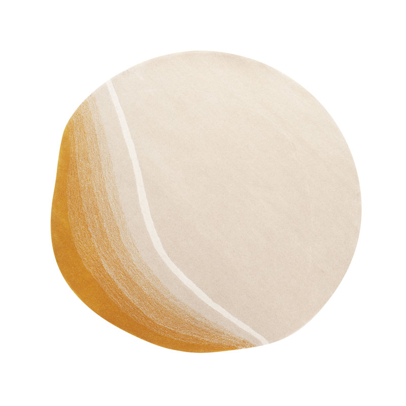 Dakuan Wool 140cm Beige Area Rug