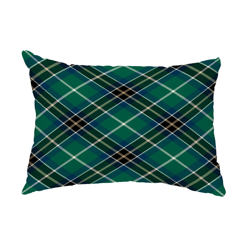  Coussin lombaire intérieur / extérieur à carreaux, bleu