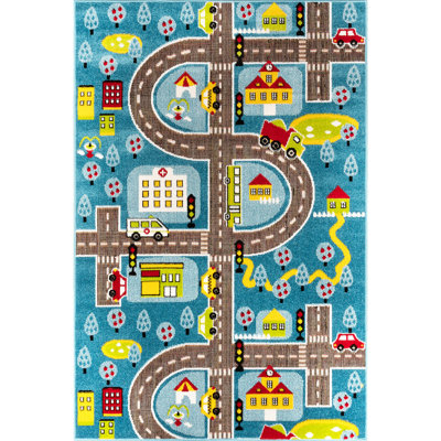 Caraballo Machine Woven Blue/Grey/Yellow/Red Rug