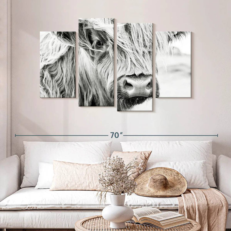 Long Haired Cow, 32" H x 52" W