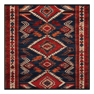 Tapis turc noir lavable à la machine