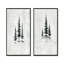 «Black Grey Winter White Pine Trees Forest», impression sur toile 2 pièces-1056808200-1056808214