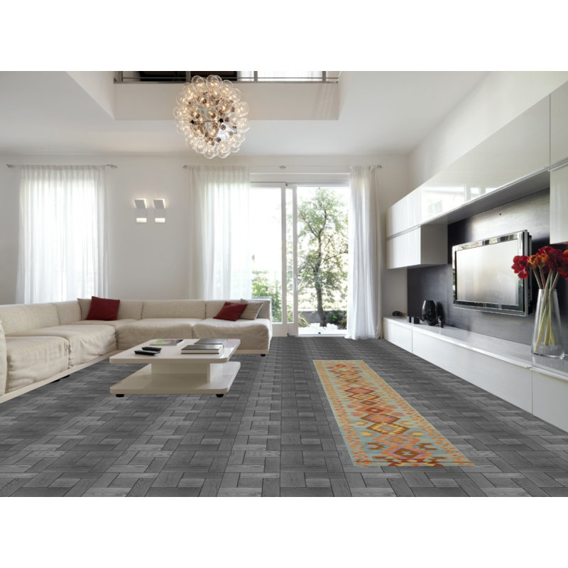 Tapis de couloir géométrique Kilim