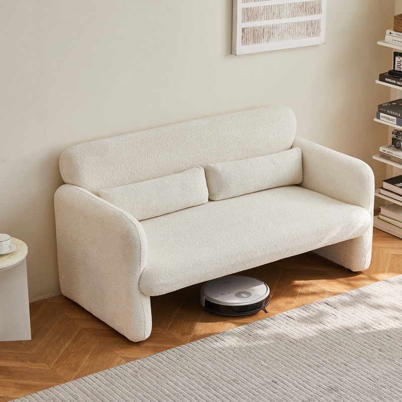 Canapé 59 po en velours avec coussin de soutien, Beige