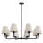 8-Light Modern Dimmable Chandelier With Fabric Shades-1139210076
