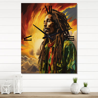 Reggae Tribute To Bob Marley - Yoga Wall Clock Oversized