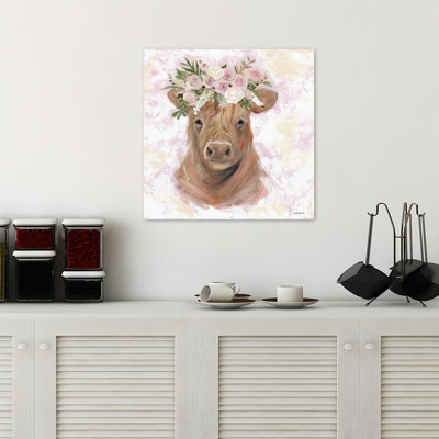 Highland Floral, veau, couronne florale contemporaine, art fantaisiste
