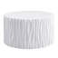 Table basse d'extérieur blanche moderne avec motif cannelé ondulé - ronde de 26,77 po, H 14,76 po, matériau MGO, capacité de 66 lb, sans assemblage pour patio, jardin ou balcon