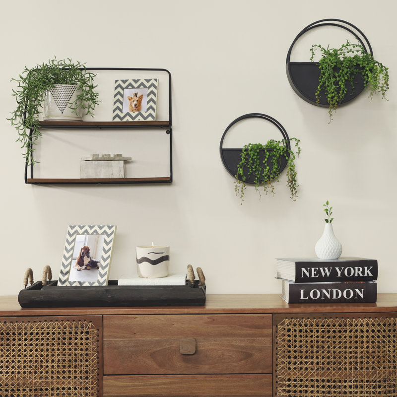 Ceramic Stoneware Saucer Planters with Perforated Design, Set of 2