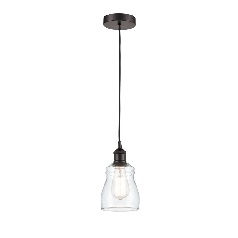 Mccarver 1 - Light Single Pendant, Clear, Oil Rubbed Bronze