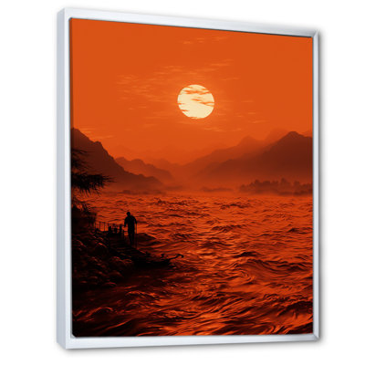 Lumières rouges du coucher de soleil sur la côte - art mural coucher de soleil côtier