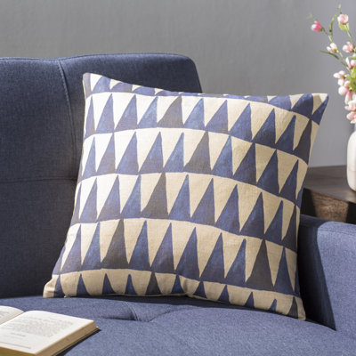 Geometric Cotton Blend Throw Pillow