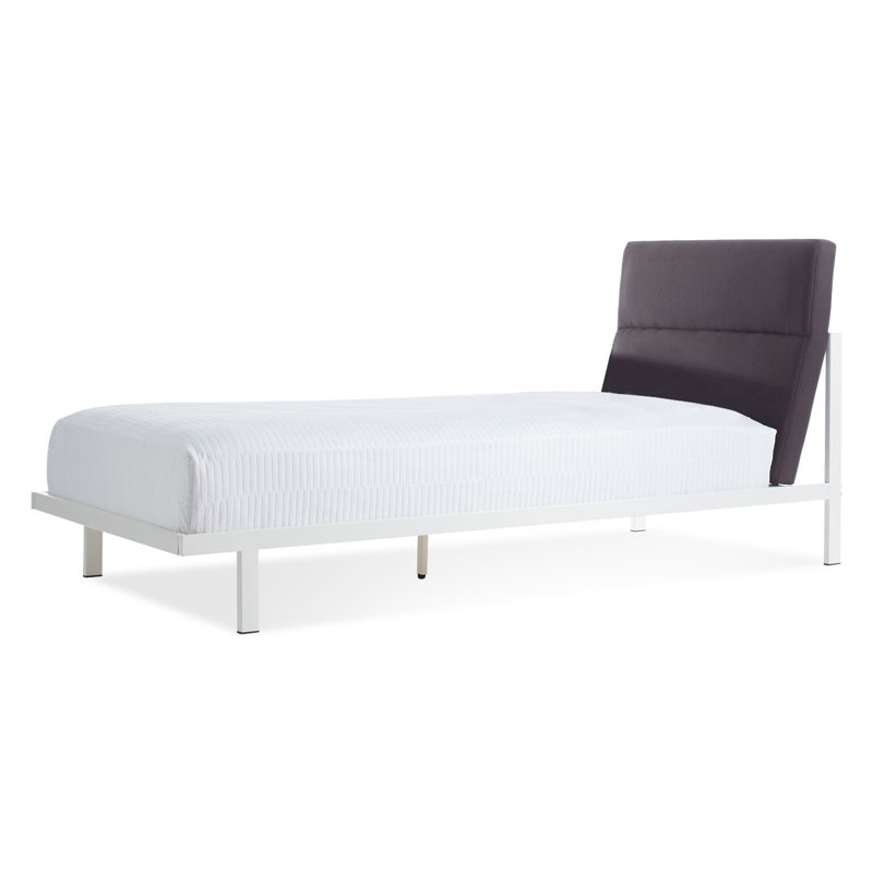 Station Upholstered Bed, Full, White/Iron
