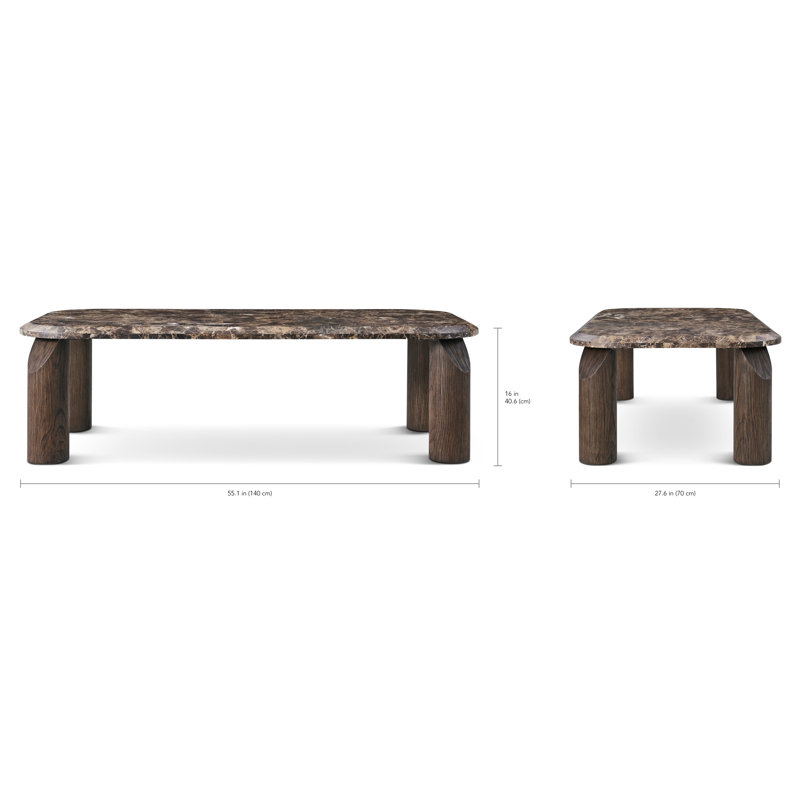 Vienna Marble Cocktail Table, Brown, Dark Emperador