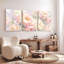 Ensemble de 3 tableaux muraux aquarelle de pivoines sur toile tendue, pour la décoration du salon et de la chambre.-1003627060