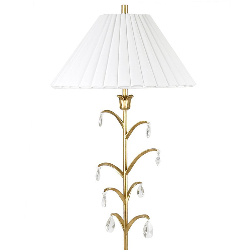 60.25" Metal Floor Lamp With White Shade