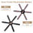 65 Inch Black Farmhouse Industrial Large Ceiling Fan with Lights and Remote, DC Slient Motor 6-Speed Caged Ceiling Fan for Large Rooms-1160349072
