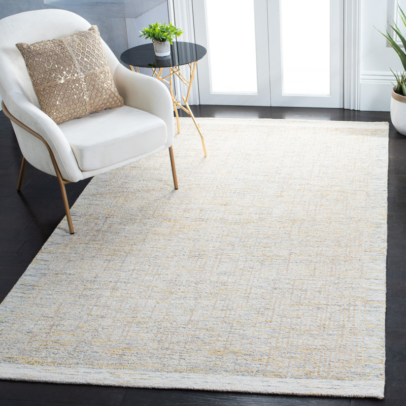 Lukas Hand Tufted Wool/Cotton Solid Color Rug in Gray, Rectangle 4' x 6'