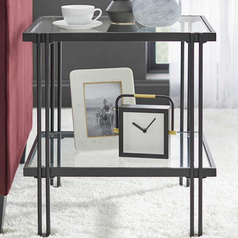 Areeb Glass Top End Table